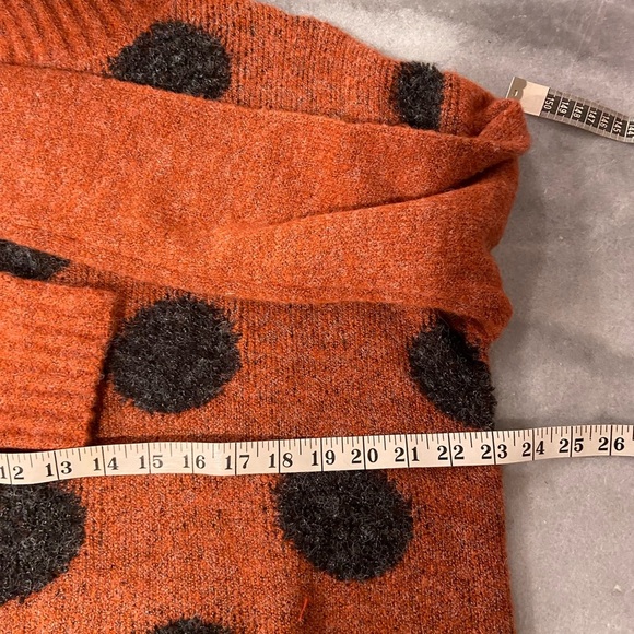 NWOT NorthStyle Size L Rust Black Polka Dot Cowl Neck Long Sleeve Fuzzy Sweater - Picture 11 of 11